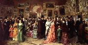 William Powell Frith A Private View at the Royal Academy, 1881. oil painting
